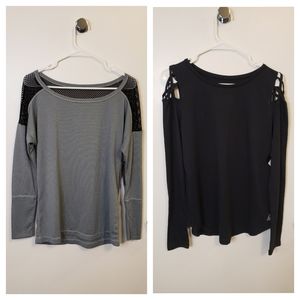 BUNDLE: Set of 2 New Athletic Long Sleeve Pullover Tops
